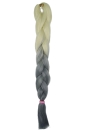 Braids ombre Haare blond & grau zweifarbiges synthetisches Flechthaar  60cm  24inch  100gr. 3,5oz